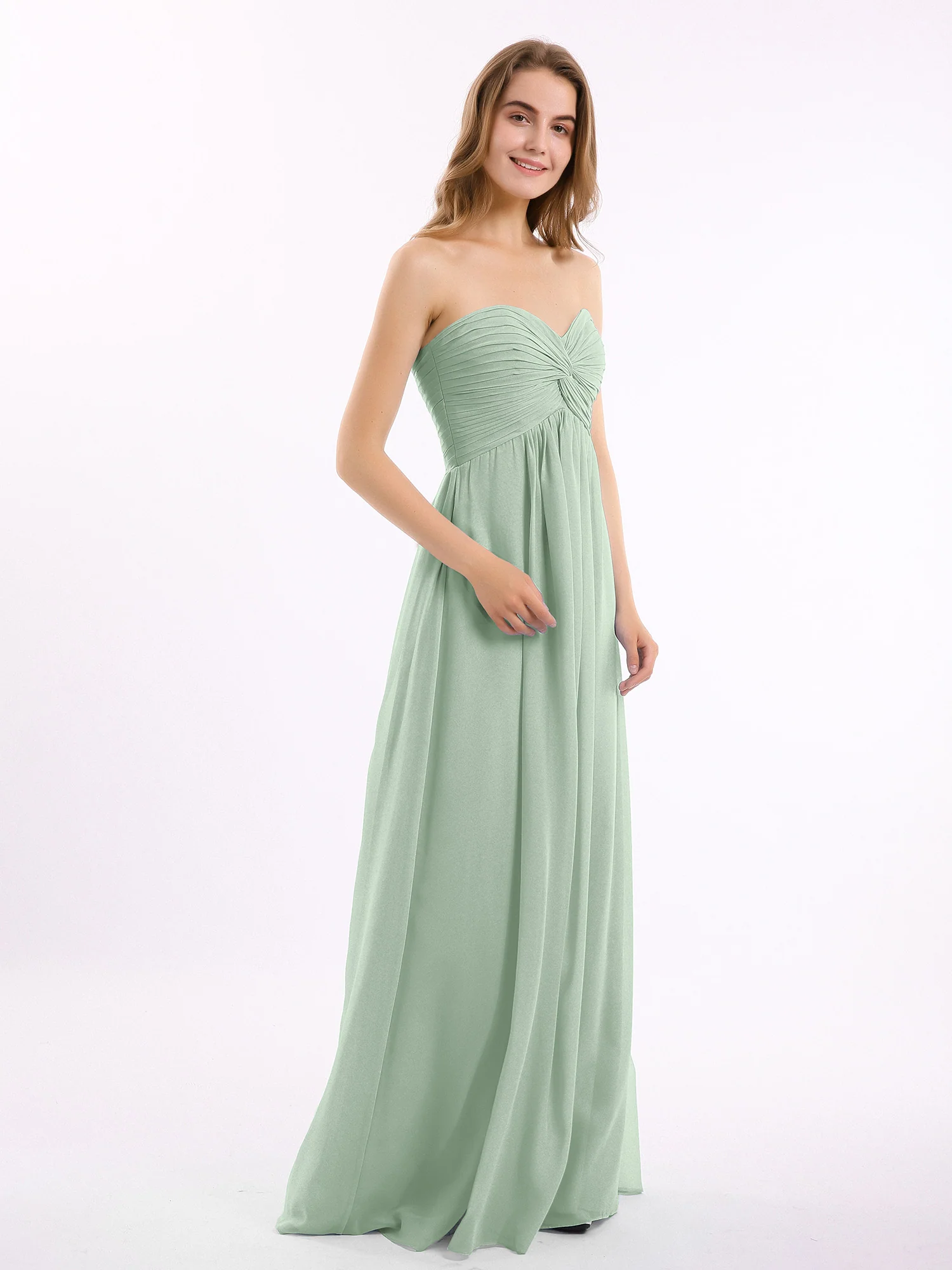 Strapless Empire Chiffon Dresses with Sweetheart Agave - Image 3