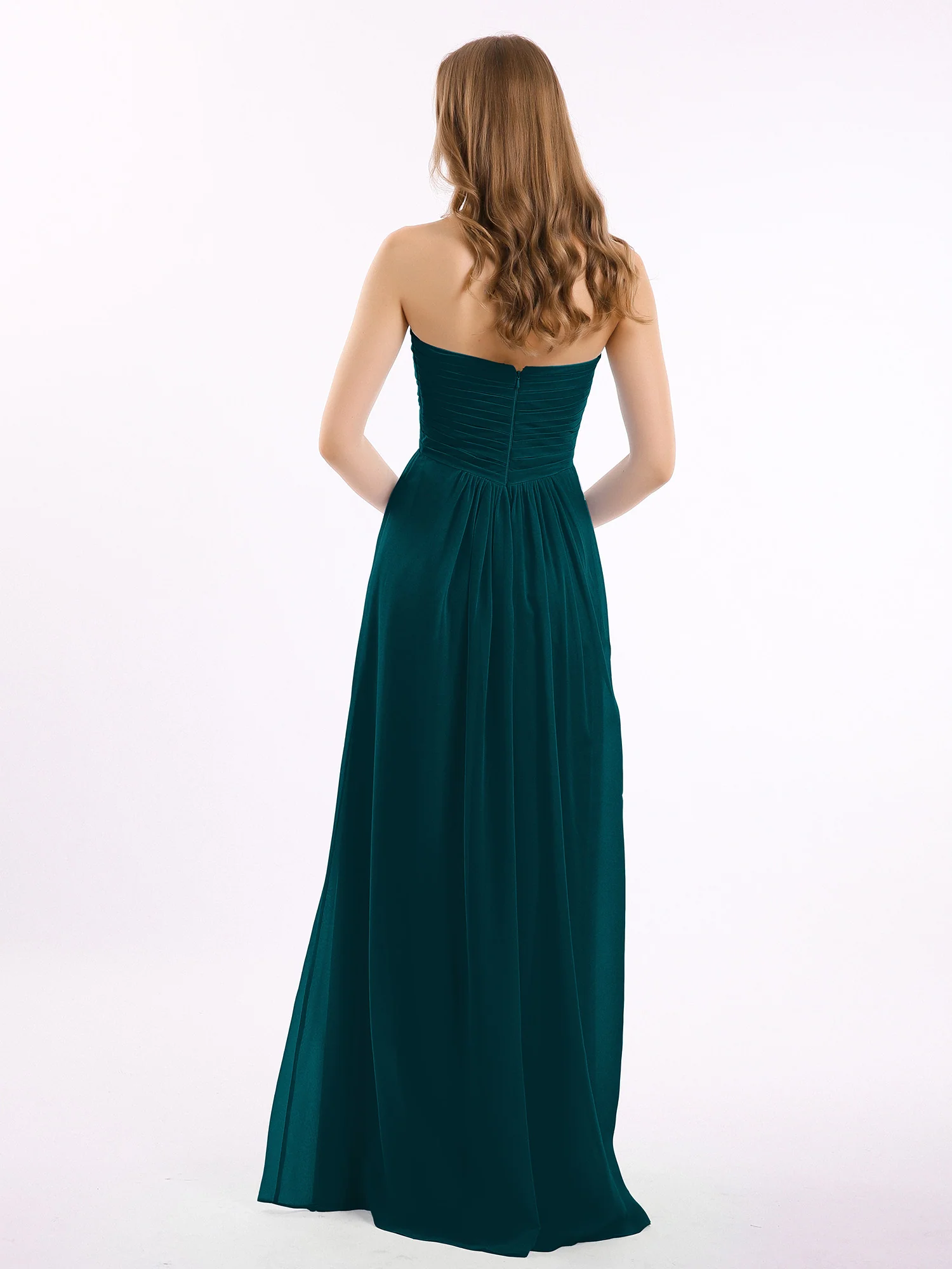Strapless Empire Chiffon Dresses with Sweetheart Pine - Image 2