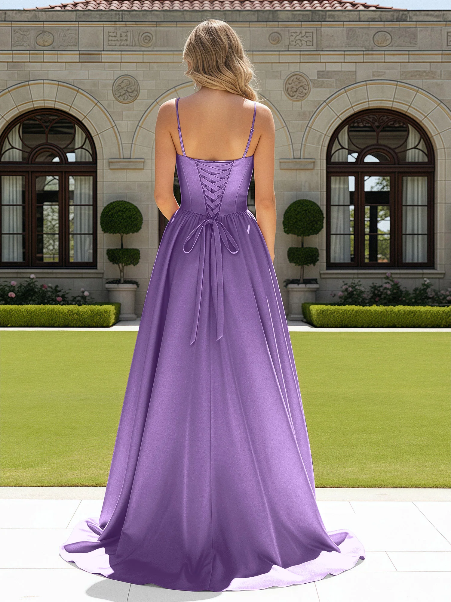 Beaded Sweetheart Corset Sweep Train Gown Tahiti - Image 2