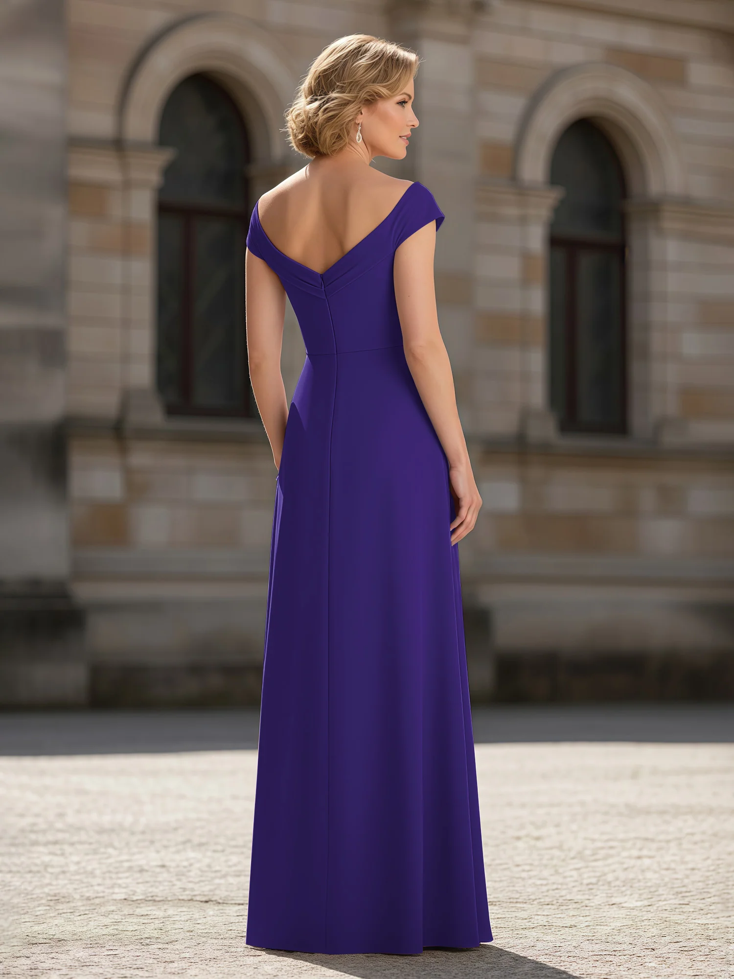 Pleated A-Line Chiffon Floor-Length Dress Regency - Image 2