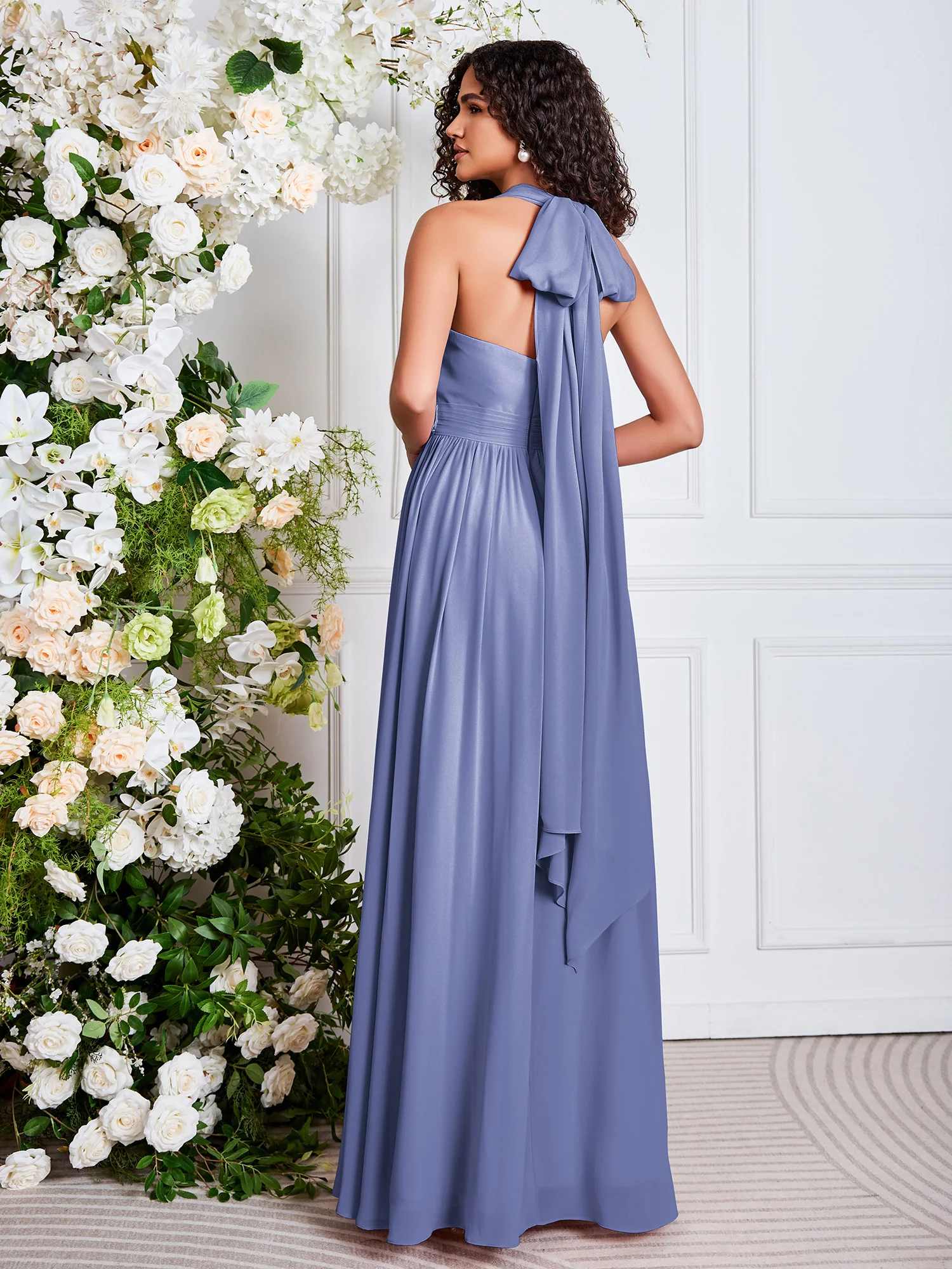 Bow Periwinkle Multi Wear Convertible Bridesmaid Dresses