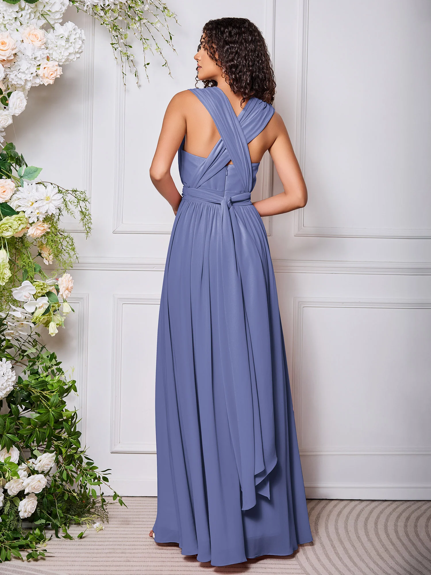 Criss-Cross Periwinkle Multi Wear Convertible Bridesmaid Dresses