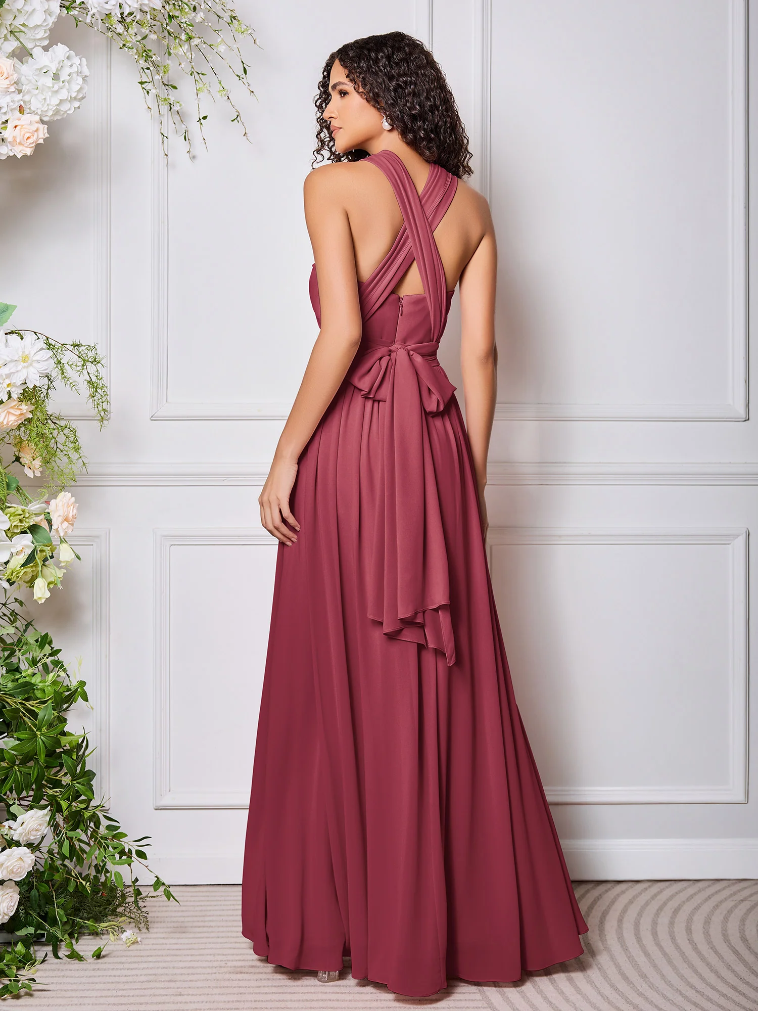 Grecian Cinnamon Rose Multi Wear Convertible Bridesmaid Dresses - Image 2