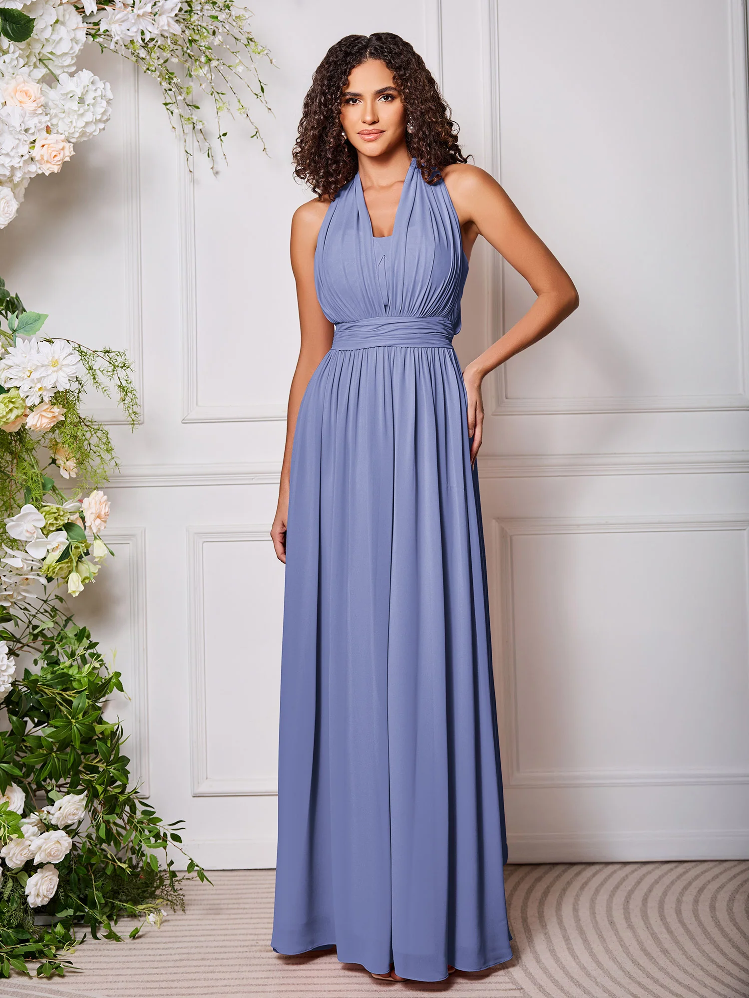 Triangle Periwinkle Multi Wear Convertible Bridesmaid Dresses - Image 2