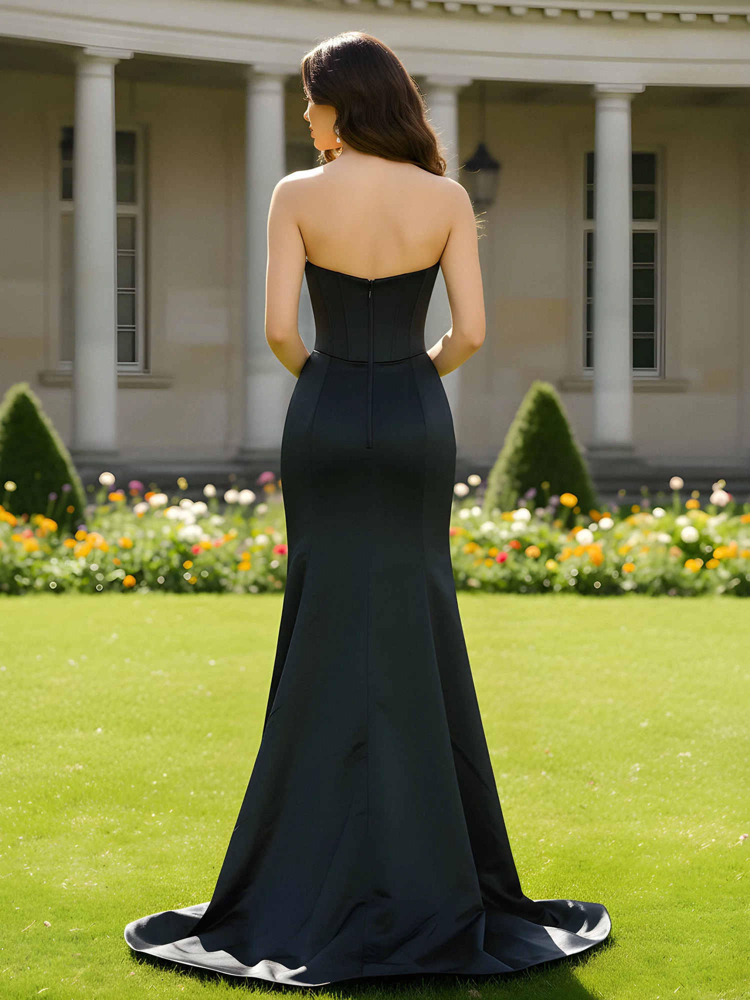 Sparkle Sweetheart Neck Mermaid Dress With Slit Mulberry - Image 2