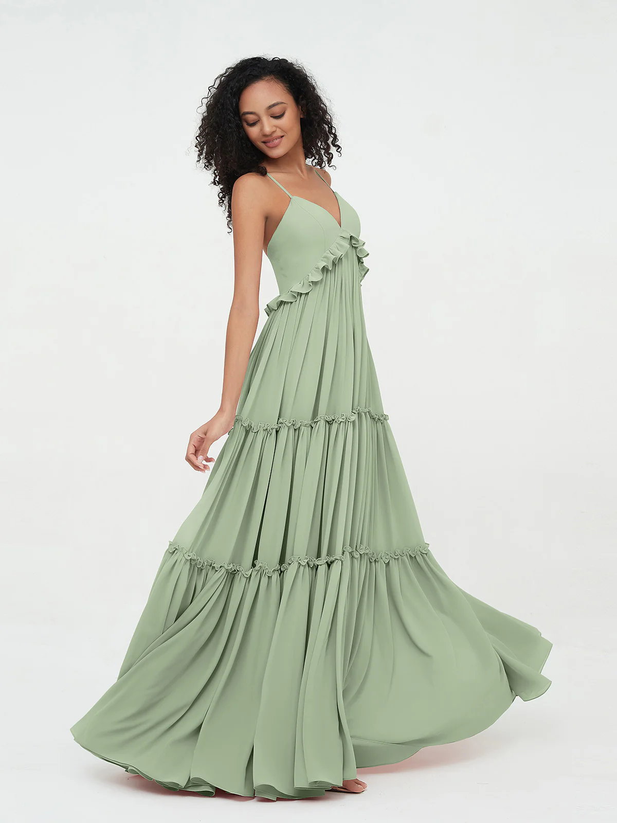 Empire Chiffon Tiered Skirt Max Bohemian Dresses Clearance - Image 10