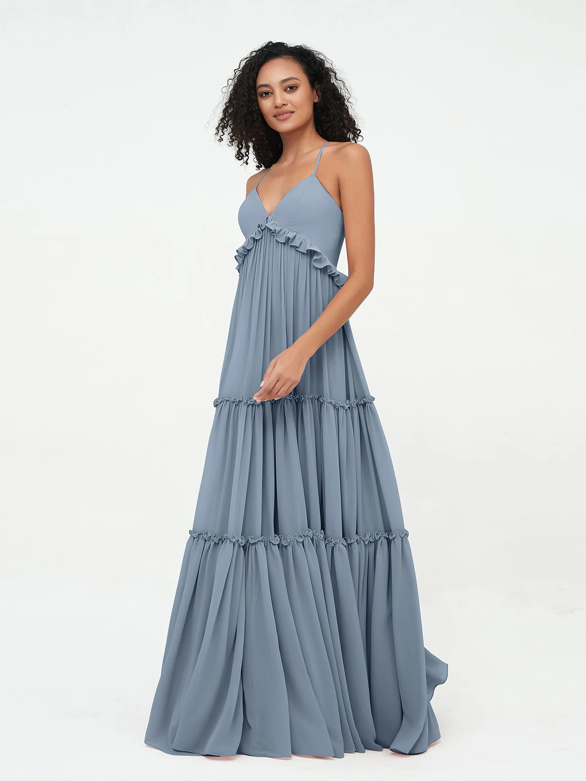 Empire Chiffon Tiered Skirt Max Bohemian Dresses Clearance - Image 3