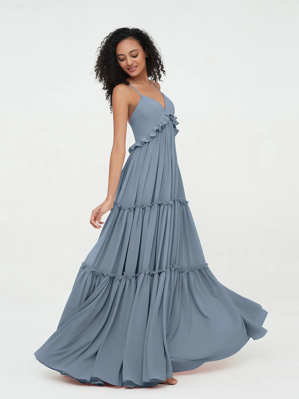 Empire Chiffon Tiered Skirt Max Bohemian Dresses Clearance - Image 5