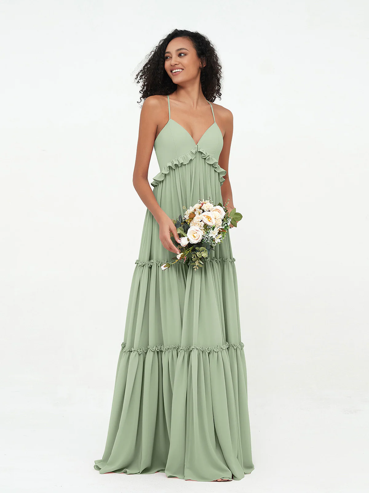 Empire Chiffon Tiered Skirt Max Bohemian Dresses Clearance - Image 6