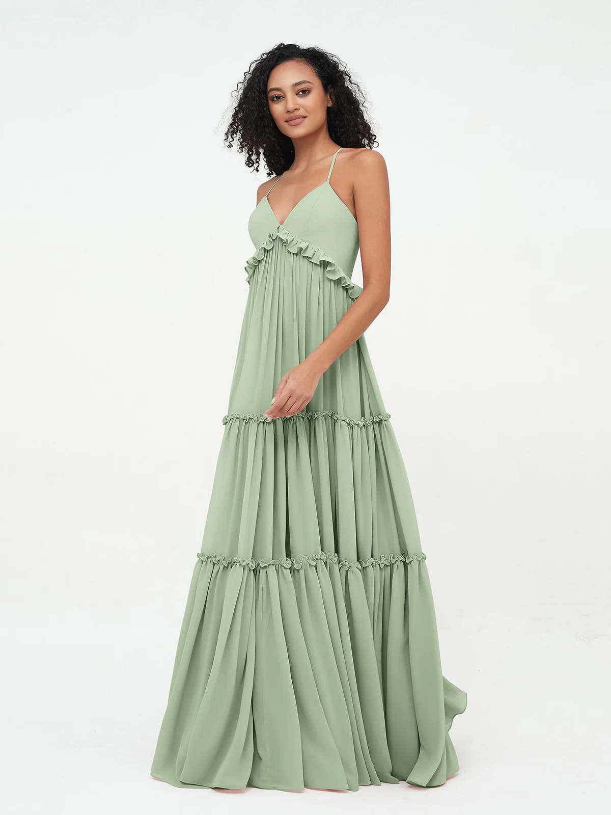 Empire Chiffon Tiered Skirt Max Bohemian Dresses Clearance - Image 8