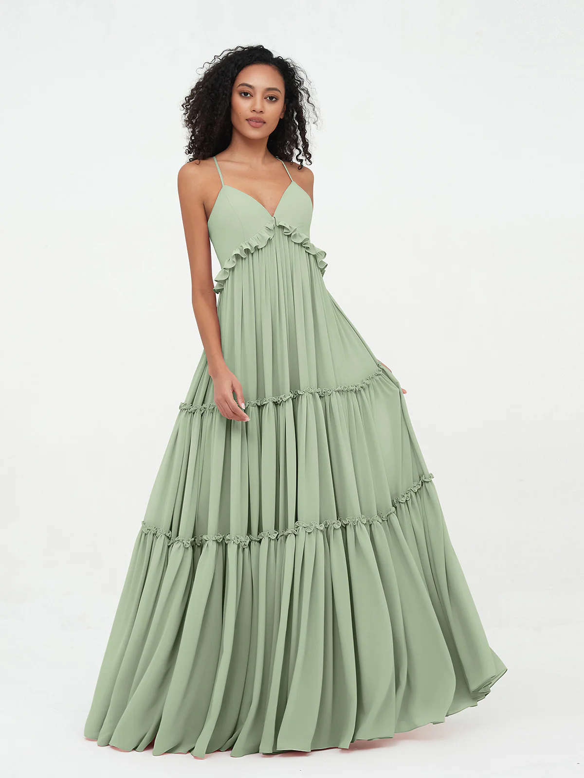 Empire Chiffon Tiered Skirt Max Bohemian Dresses Clearance - Image 9