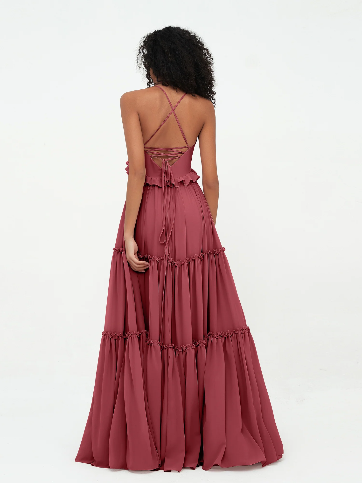 Empire Chiffon Tiered Skirt Max Bohemian Dresses-Cinnamon Rose Plus Size - Image 2