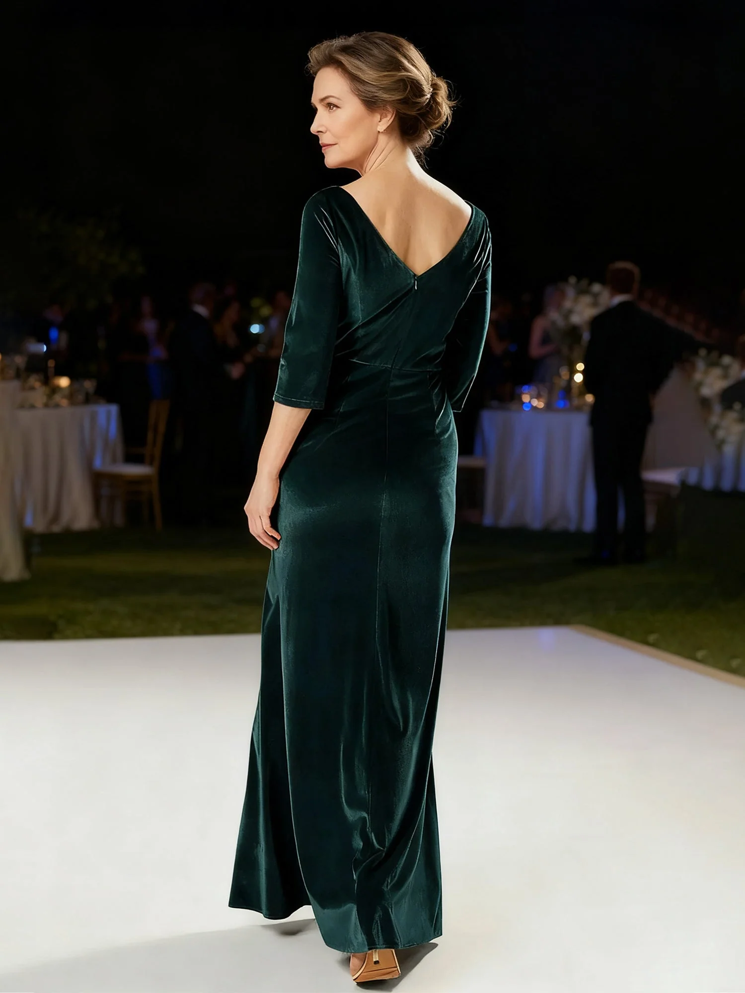 Classic Column Silhouette Formal Attire Dusty Sage - Image 2