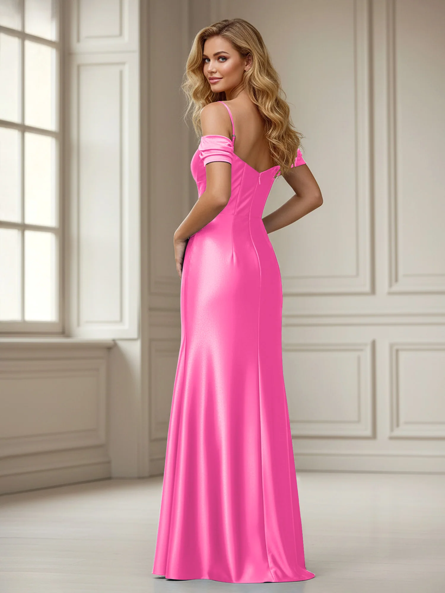 Off-the-shoulder Sheath Floor-length Dress With Slit Azalea - Image 2