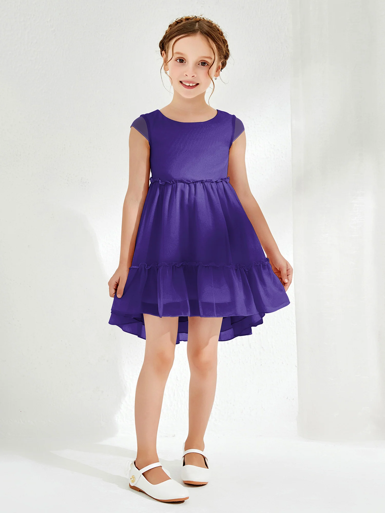 Scoop Chiffon Girl's Knee-Length Dress Regency
