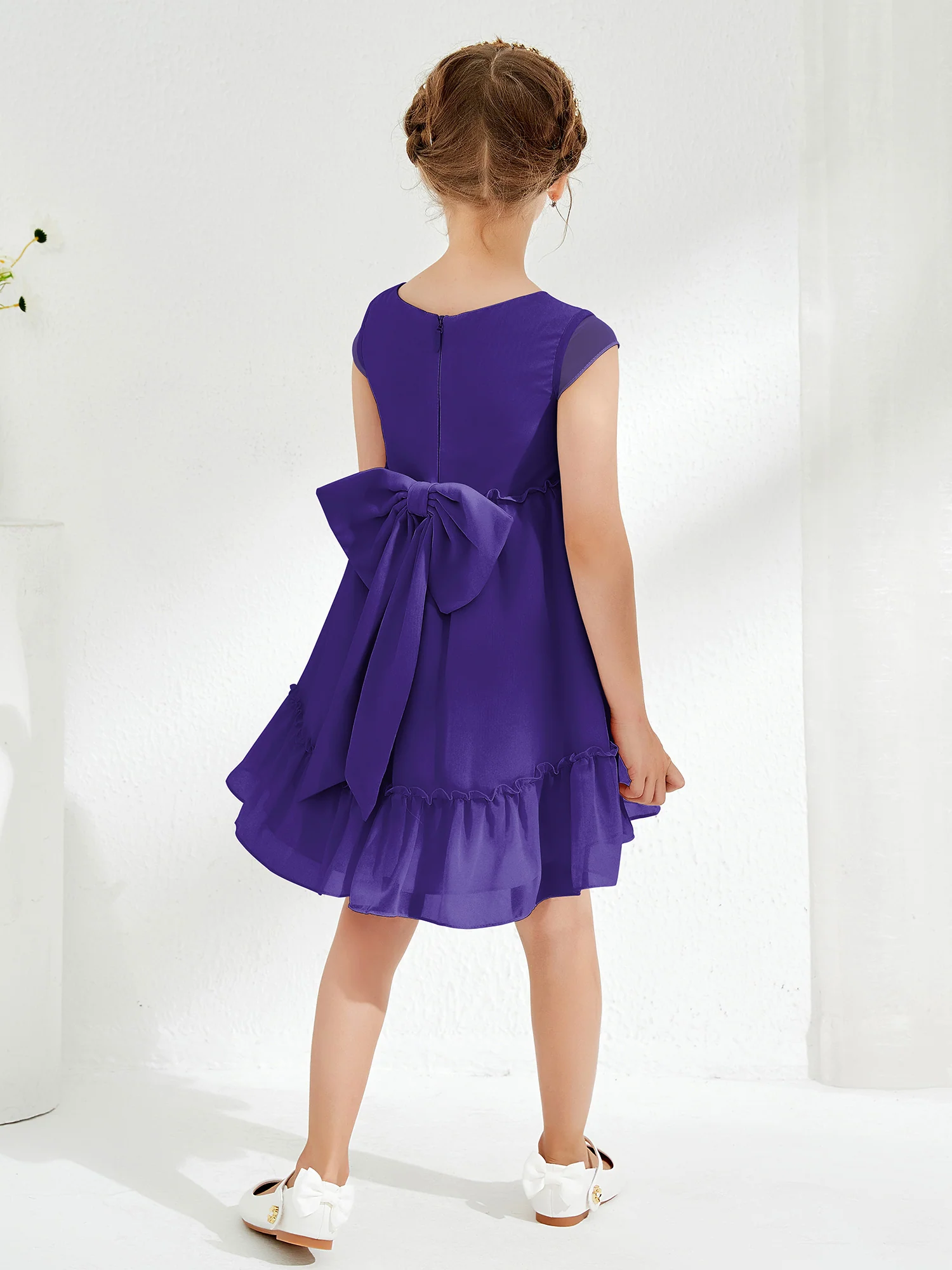 Scoop Chiffon Girl's Knee-Length Dress Regency - Image 2