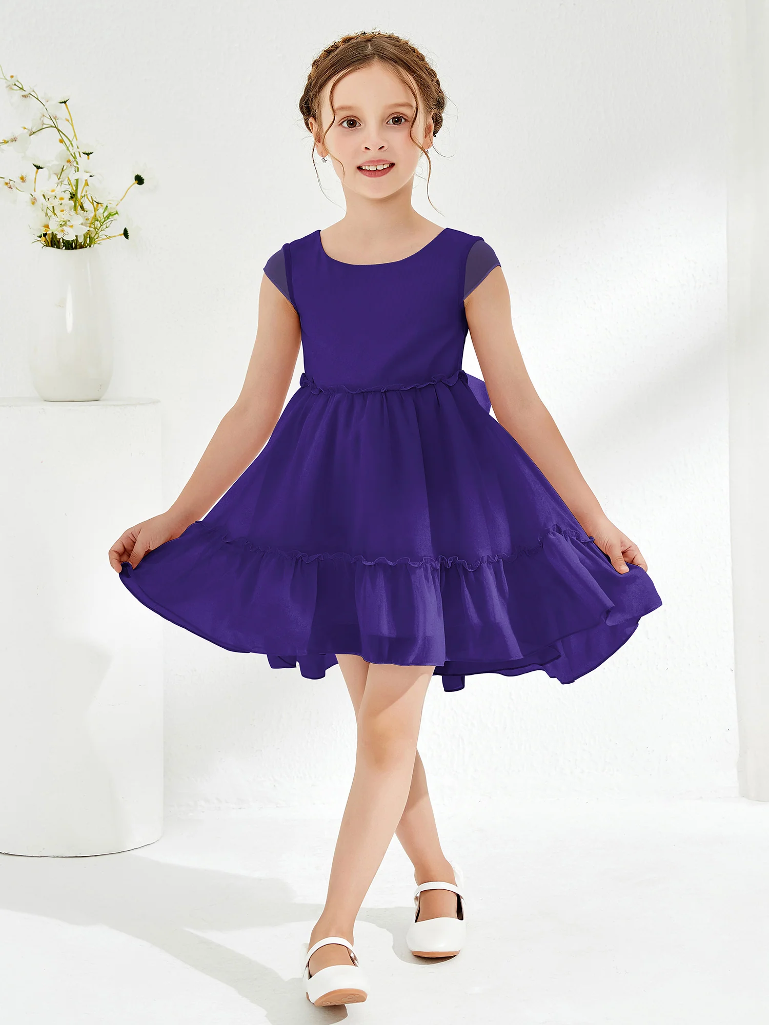 Scoop Chiffon Girl's Knee-Length Dress Regency - Image 3