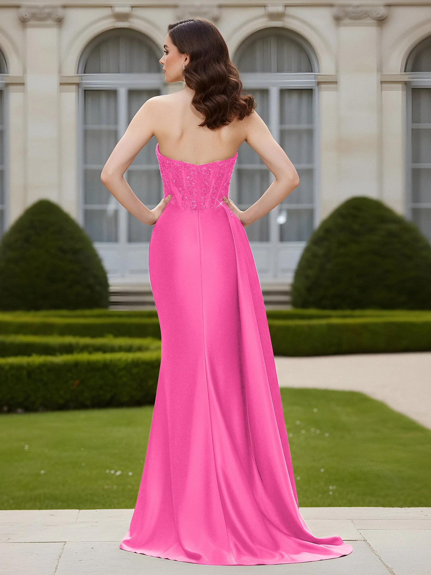 Sheath Sweetheart Backless Dress With Slit Azalea - Image 2