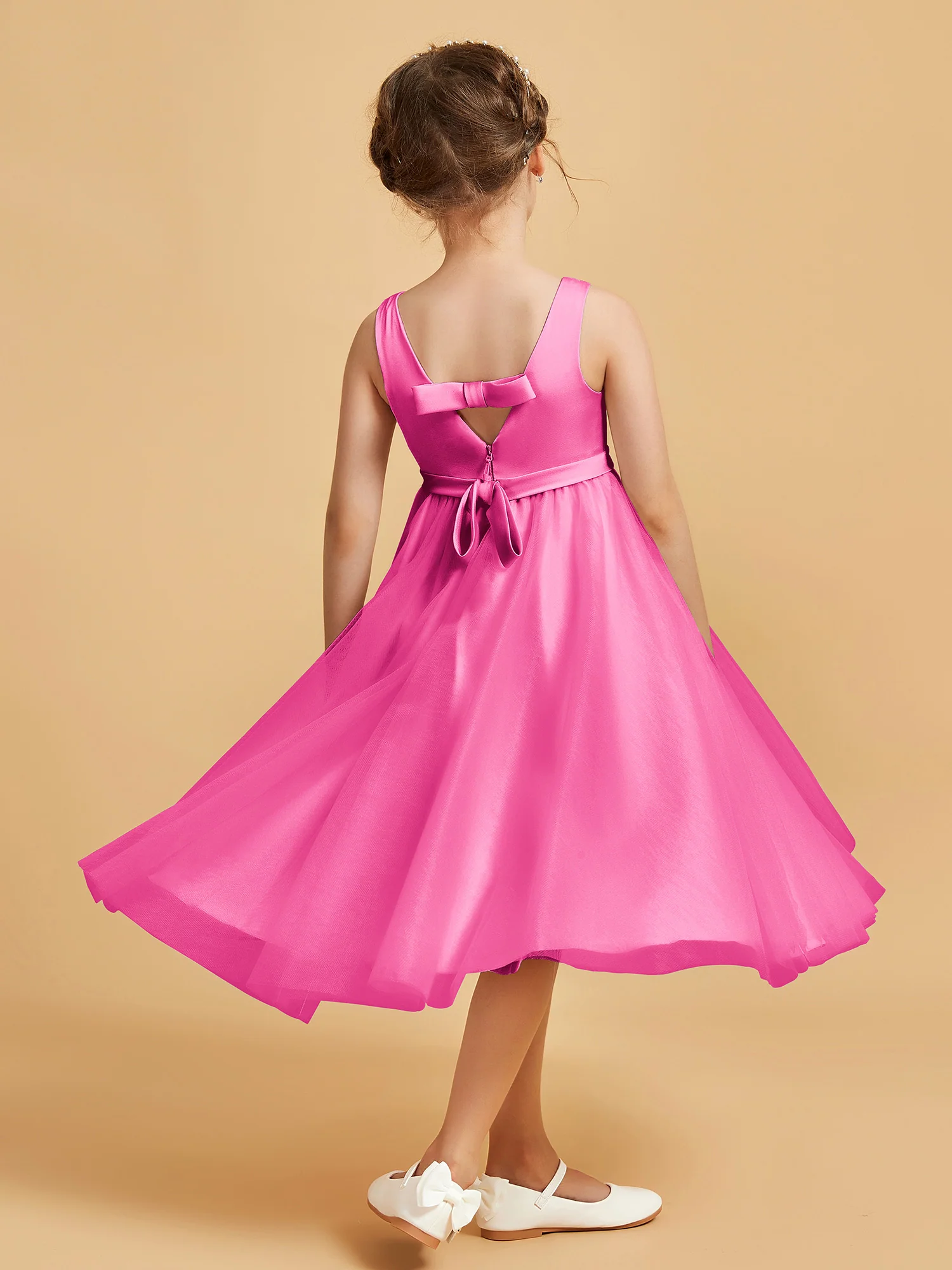 Sleeveless V-Neck Girl's Dress Azalea - Image 2