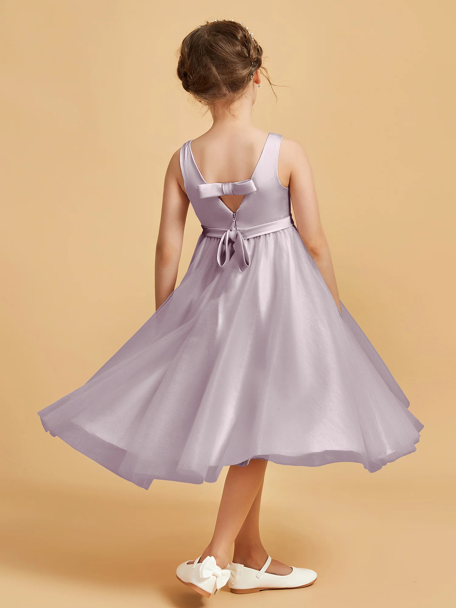 Sleeveless V-Neck Girl's Dress Dusk - Image 2