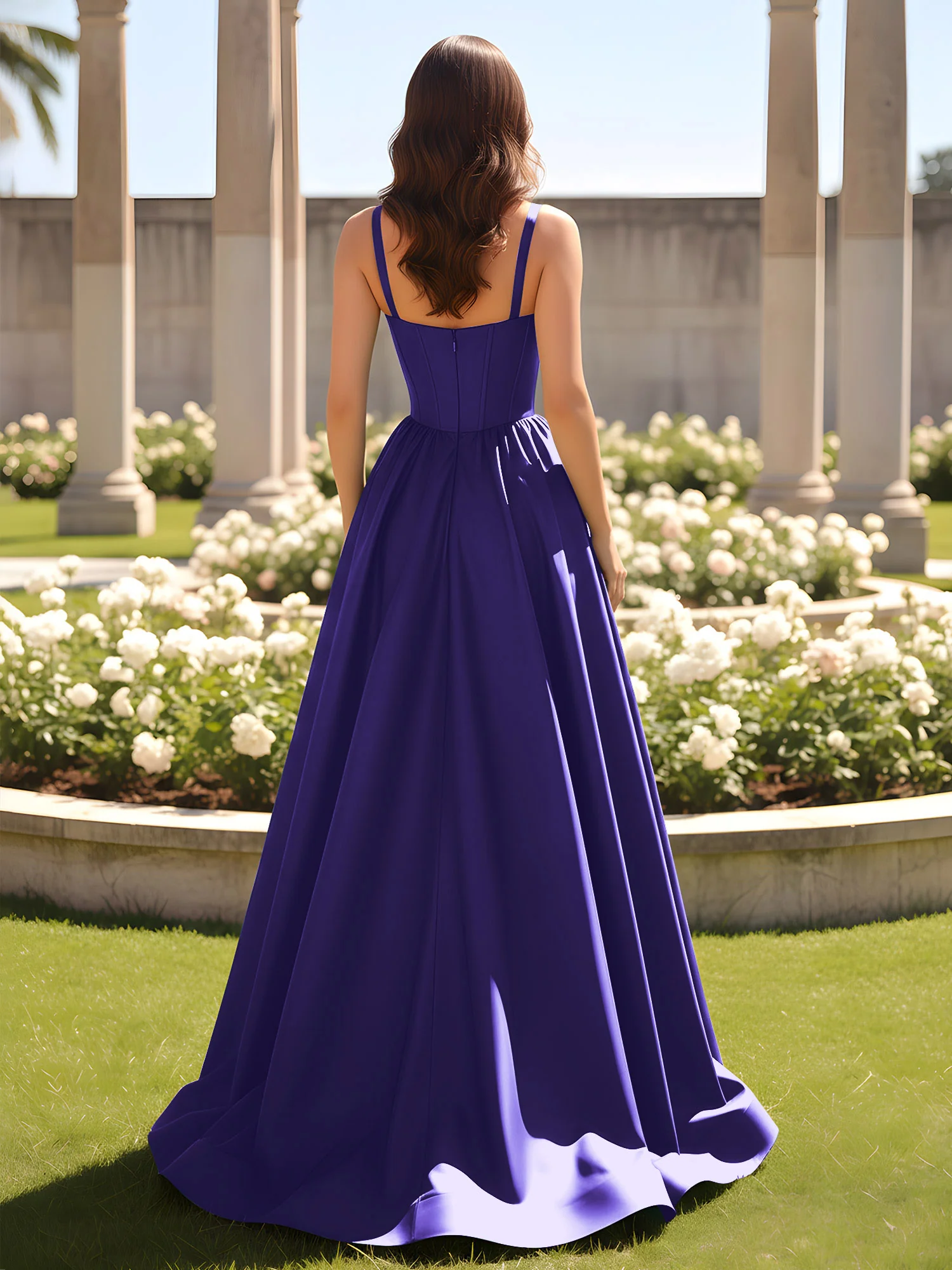 Sweetheart Cutout A-Line Ruched Dress With Slit Regency - Image 2