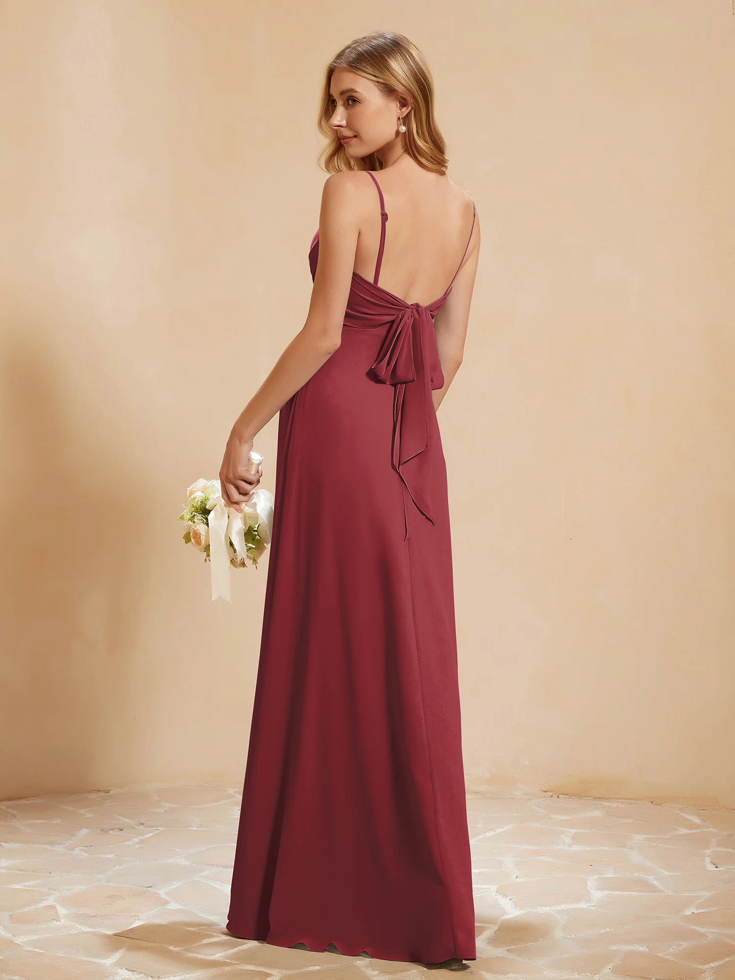 Sweetheart Pleated Long Dress With Slit Cinnamon Rose Plus Size - Image 2