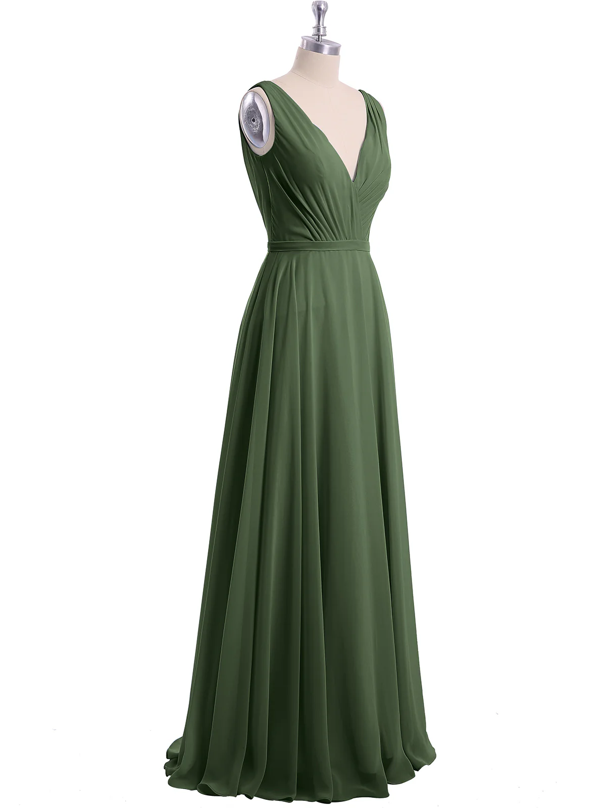 V Neckline Chiffon Bridesmaid Dresses Clearance - Image 12