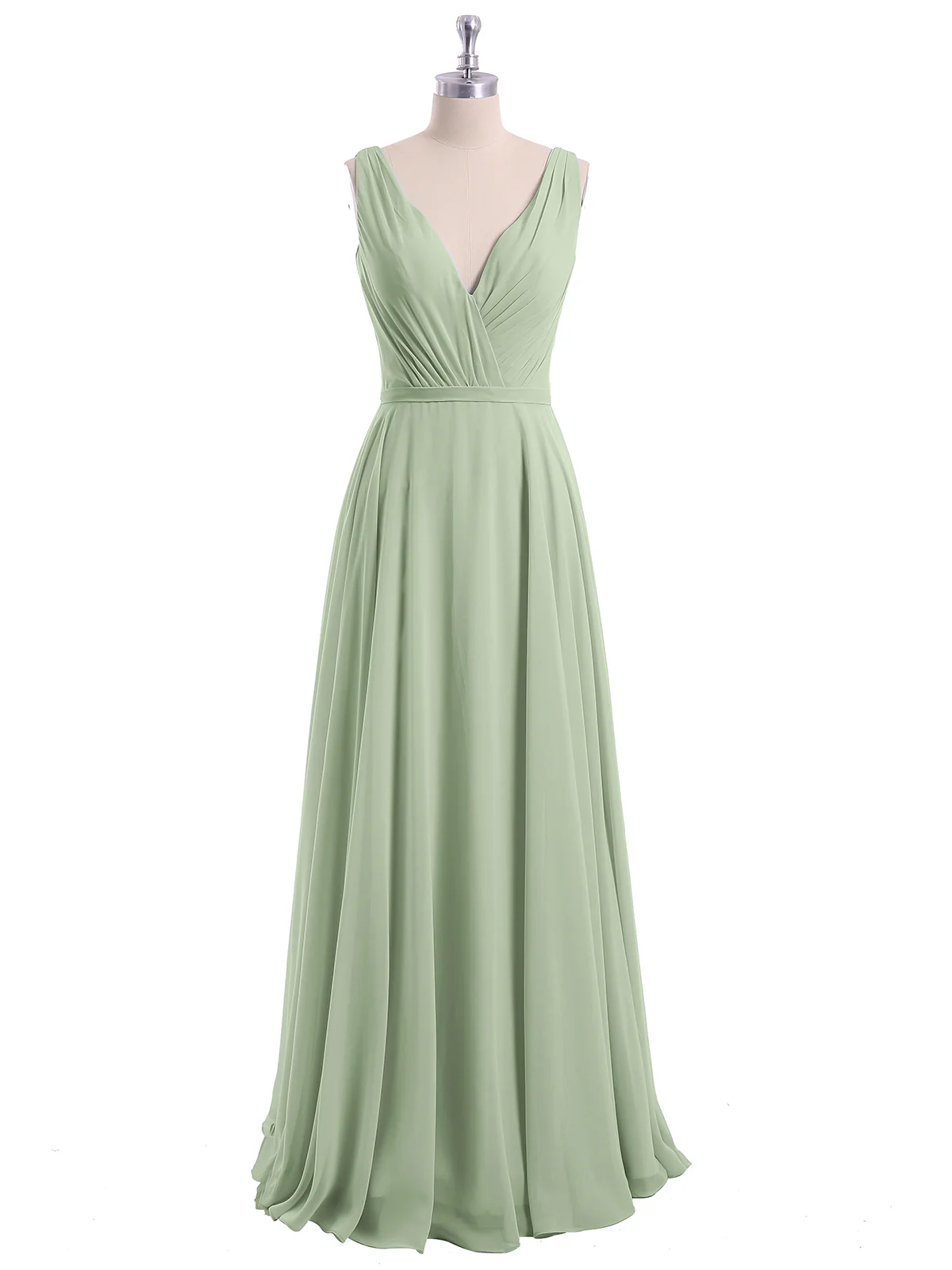 V Neckline Chiffon Bridesmaid Dresses Clearance - Image 4
