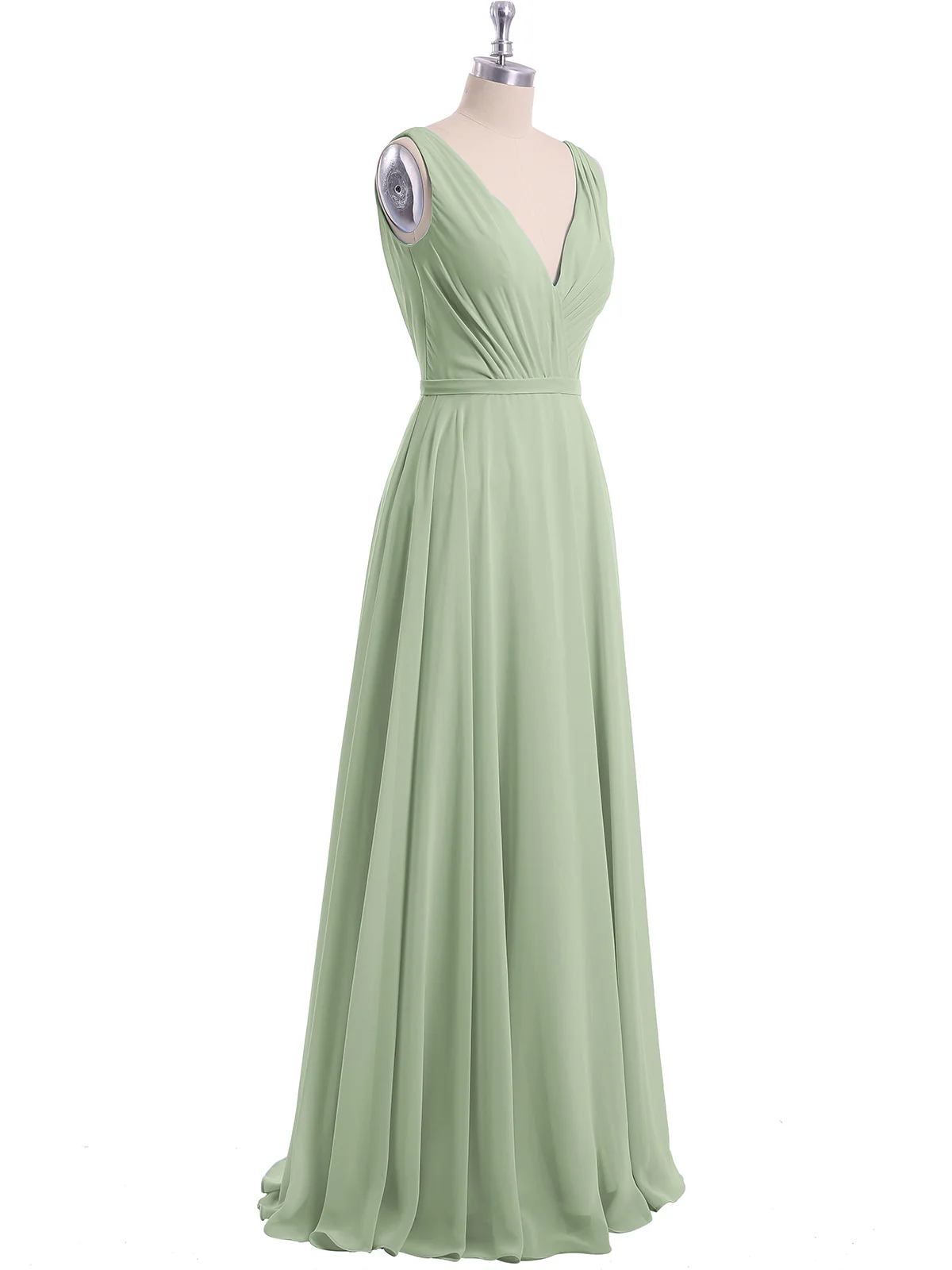 V Neckline Chiffon Bridesmaid Dresses Clearance - Image 6