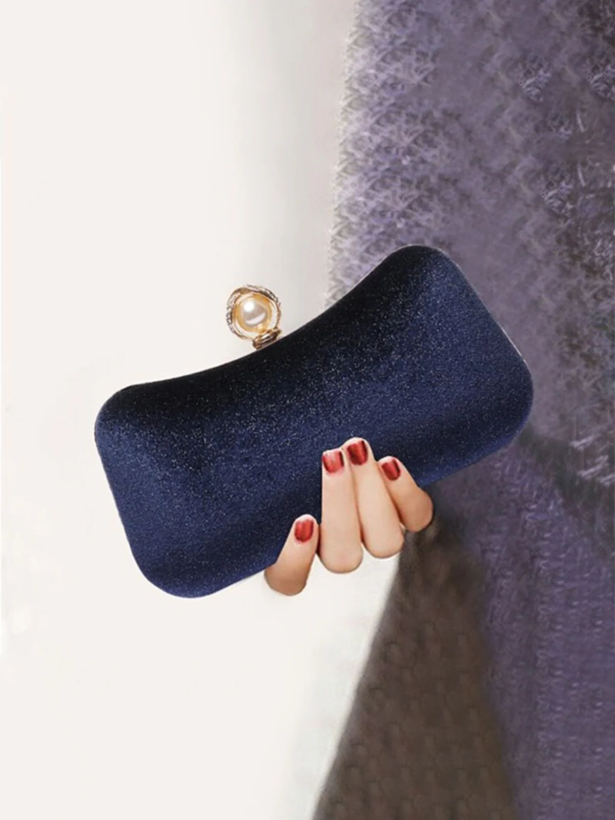 Vintage Velvet Clutch Evening Bag - Image 3