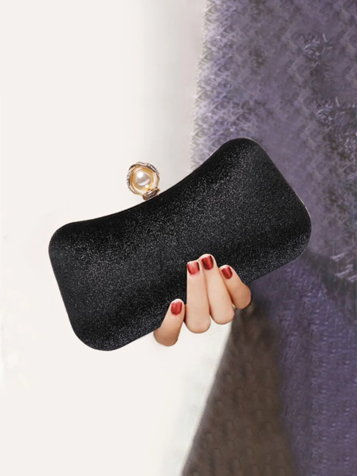 Vintage Velvet Clutch Evening Bag - Image 4